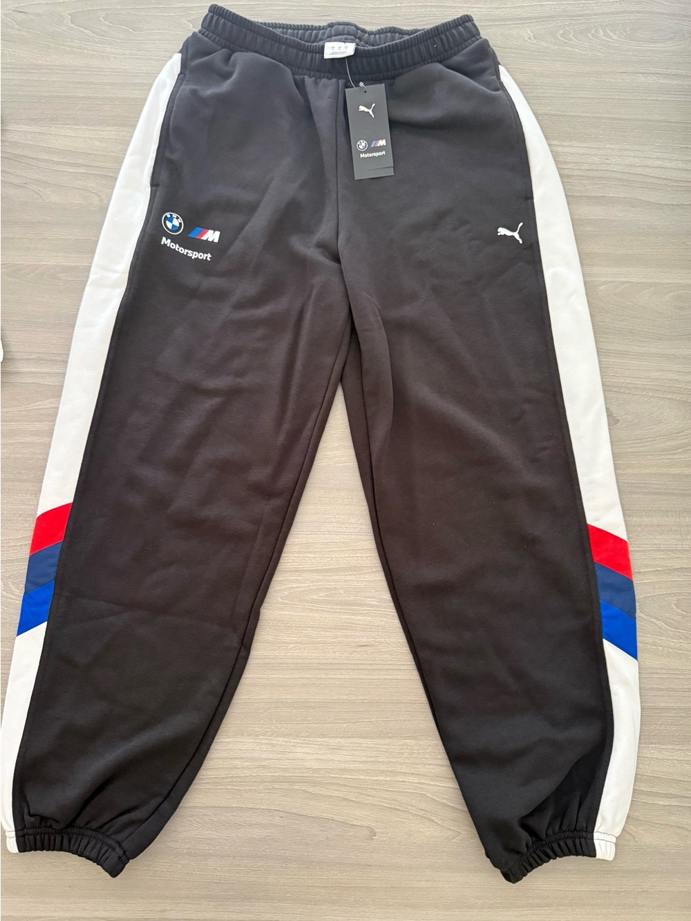 Puma Black Sweatpants with Recycled-Material Hangtag